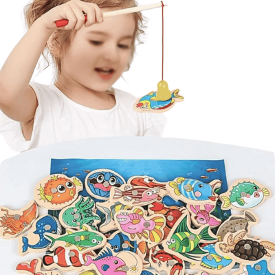 Bộ đồ chơi câu cá gỗ nam châm